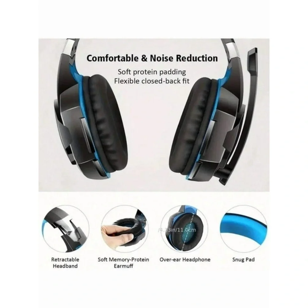 New Blue and Black Gaming Headset